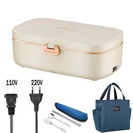 304 Stainless Steel Electric Heating Lunch Box Heater 110V 220V EU US Plug Heated Food Warmer Container 36W Work Adult Portable 240109