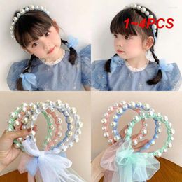 Hair Accessories 1-4PCS Bow Tie Headdress Elastic Hairband There Are Multiple Colors To Choose From Childrens Pearl Ribbon Band