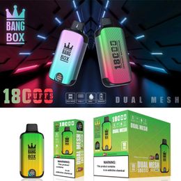 Original Bang box 18000 puffs disposable E cigarettes 26ml pre-filled cartridges pods 850mAh rechargeable battery 18k puffs vaporizer juice type-c mesh coil devices