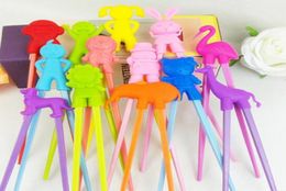 100 pairs Children Kid Beginner Easy Fun Learning Training Helper Bunny Rabbit Rubber Plastic Chopsticks LX51704468362