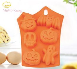 Halloween Pumpkin Bats Skull Ghost shape Silicone mould Fondant cake mold DIY pudding chocolate cake decoration tools SE8875293612