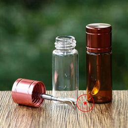 Colourful Smoking Herb Tobacco Spice Miller Dabber Telescoping Spoon Storage Glass Bottle Stash Seal Case Pocket Pill Jars Snuff Snorter Sniffer Snuffer Pipes