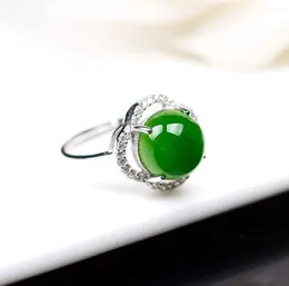 Cluster Rings AndTianyu Jade 925 Pure Silver Women's Live Ring