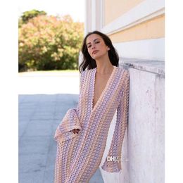 Spring Summer New Casual Dresses For Woman Sexy Lace Hollow Cut Deep V-neck Flare Long Sleeve Front Split Maxi Dress Clothes