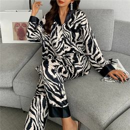 Pyjamas Set for Women Luxurious Sweet Satin Pyjamas Woman Long Sleeve Pant Home Wear Ladies Sleepwear Sets Female 240108