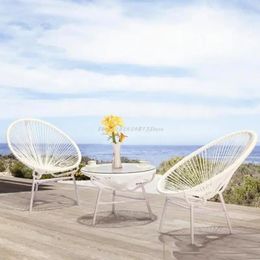 Camp Furniture Balcony Rattan Chair Coffee Table Three-piece Set Outdoor Small Sofa Courtyard Lazy Garden Leisure