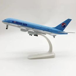 20cm Alloy Metal KOREA KOREAN AIR AIRBUS 380 A380 Airways Aeroplane Model Diecast Air Plane Model Aircraft w Wheels Toys 240108