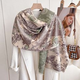 Scarf for Women in Autumn Winter, Korean Version, Double-sided National Style Air Conditioning Shawl, Dual Purpose, New Versatile, Warm