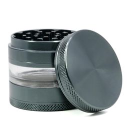 63mm Grinders 4 Layers Aluminum Alloy CNC Teeth Tobacco Dry Herb 25 Inches Grinder With Clear Window Large Storage1012490