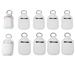 Sublimation Blanks Refillable Neoprene Hand Sanitizer Holder Favour Cover Chapstick Holders With Keychain For 30ML Flip Cap Contain3728955