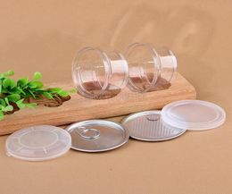 clear plastic jar PET with metal lid airtight tin Can pull ring bho oi Concentrate Container food Herb Storage 100ML DHF12788329616