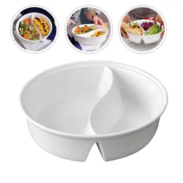 Bowls Ramen Divided Soup Bowl: Ceramic Noodle Pho Udon Fruit Snack Bowl Home Restaurant Serving Compartment