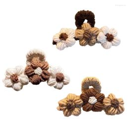 Hair Clips Stylish Brown Knitted Hairpin Durable Headwear Ornament For Women