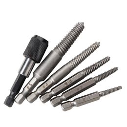 5pc Hexagonal Shank Broken Head Screw Extractor Screw Damaged Remover for Taking out Electric Drill Tool Set