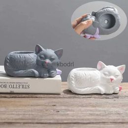 Planters Pots Cute Cat Succulent Plant Pots Vase Ceramic Flower Pot Simulation Planters for Indoor Plants Animal Cartoon Pots Home Decoration YQ240109