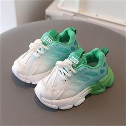 Kids Shoes Toddler Baby First Walkers Gradient Color Children Sports Shoes Soft Mesh Breathable Running Shoes Boys Girls Shoes Fashion Sneakers