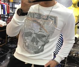 Autumn New Mens Pullover Cotton Knitted Jumper Skull Printed Sweater Street Hip Hop Streetwear Handsome Fashion Designer Hoodies O6835806