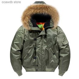 Men's Jackets Detachable Fur Collar Winter Jackets Men Padding Thick with Hat Coat Bomber Jacket Man Short Clothing Streetwear T240109