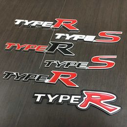 3D Metal Type R S Letters Car Trunk Emblem Badge Decal For Honda City Hrv Accord Civic EP3 Mugen Fit Sticker Accessorie