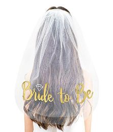 6070cm Bachelorette Party Veil Bride To Be Gilded Bride for Hen Night Party Wedding Bridal Shower Decorations Ideas Supplies2157194