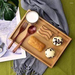 Tea Trays Bamboo Wooden Pallet Solid Wood Plate Rectangular Tray Disc Barbecue Snack Cake For Food