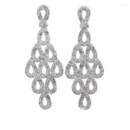 Dangle Earrings Fashion Charm Shining Rhinestone Crystal Tassel Wedding Bride Party Accessories Jewelry 171106-3