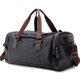 Mens Travel Duffle Bags PU Leather Waterproof Classic Sports Fitness Handbags Large Capacity Multifunction Shoulder Duffel2941