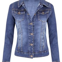 woman long sleeve denim jacket fashion slim stretch jeans jacket coat spring autumn woman clothing S-2XL arrival 240108