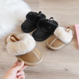 Slipper Children Girls Shoes Winter Indoor House Flip Flop Casual Cotton Fashion Kids Warm Fur Plush For Girl