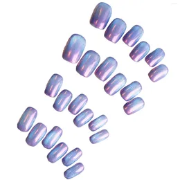 False Nails Purple Aurora Dazzling Fake Moderate Thickness Comfortable To Wear For Elegant Office Ladies Decoration