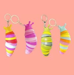 UPS Cartoon Car Keychain Pendant Fingertip Snail party Favour Slug Bag Toy toy Caterpillar Keychain Accessories6434790