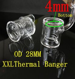 4mm Thick Bottom Quartz Thermal Banger Nail 10mm 14mm 18mm Double Tube Thermal Banger with For Bongs Oil Rigs shippng8045423
