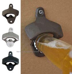 50pcs Wall Mounted Vintage Antique Bottle Beer Opener Hanging Wall Hook Beer Openers Mount Copper Cap Metal Retro with screws7053646