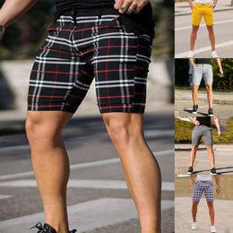 Men's Shorts Mens Summer Fashion Casual Plaid Button Zipper Size Cotton Workout For Men Little House Athletic Short