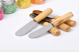 Stainless Steel Cutlery Butter Spatula Wood Butter Knife Cheese Dessert Jam Smear Knife Portable Travel Party Knife Breakfast Tool5684389