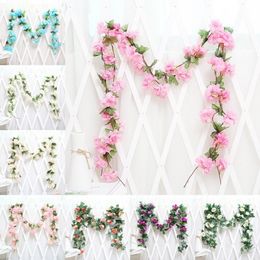 22m Artificial Flower Vine Cloth Rose Ivy Flower Artificial Vines Hanging Garland Decorations Wedding Party Garden Decor7602893