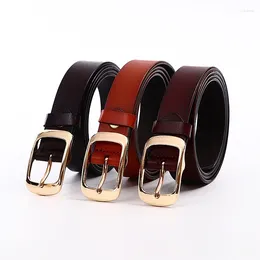 Belts Genuine Leather For Women Fashion Pin Buckle Woman Belt High Quality Second Layer Cow Skin Strap Female