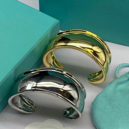 heart bracelet Opening Bangles narrow wide geometry shape Designer Luxury Jewellery Womans Gold platinum bracelets No allergies fading accessories wholesale Best q