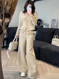 autumn winter clothes 2 Piece Set Women outfit jacket Coat Pant sets conjuntos femininos elegantes Two 240109