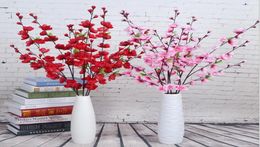 Artificial Cherry Spring Plum Peach Blossom Branch Silk Flower Tree For Wedding Party Decoration white red yellow pink 5 color8079784