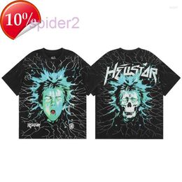 Men's t Shirts Hellstar Shirt Electric Kid Short Sleeve Tee Washed Do Old Black Hell Star Tshirt Men Women Clothing OVBF