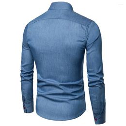Men's Dress Shirts Button Down Mens Muscle Party Shirt Slim Fit Autumn Summer Band Collar Breathable Undershirt Comfy Fashion