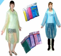 Disposable PE Raincoats Poncho Rainwear Fashion Travel Rain Coat Rain Wear gifts mixed colors 200PC 8646520