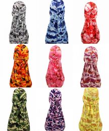 Camouflage Turbans Durags Caps Fastening Hair Beanie Hats Fitted Sun Shade Bonnet Head Wrap Fashion Ponytail 6 2gd C22043670