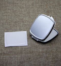 Silver Rectangle Compact Mirror Blank Magnifying Pocket Mirror with Epoxy Sticker3952563