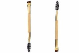 Eyebrow Brush Luxury Golden Double Ended Angled Bamboo Handle Make Up Tools For Make up Professional Eyesbrow Brush Pro3153888