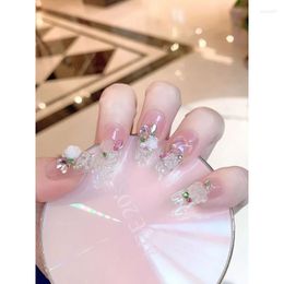 False Nails Misskitty Handmade Press-on Wear Ice Seal Rose Summer Glaze Gradient Beauty Patch