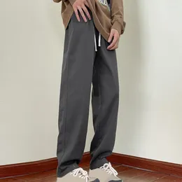 Men's Pants Men Thick Baggy Japanese Style Cargo Elastic Drawstring Waist Work Trousers With Pockets For