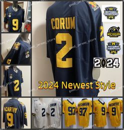 NCAA Michigan Football Jersey "J.J. Mccarthy Jersey" ''Blake Corum Jersey'' Michigan Wolverines