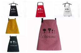 Letter Print Kitchen Apron Waterproof Breathable Cooking Baking Aprons Adjustable Restaurant Aprons Women Home Sleeveless Apron DB9365028